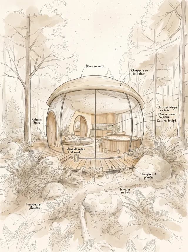 Second visuel de carrousel, rendu 3D d'intérieur façon dessin