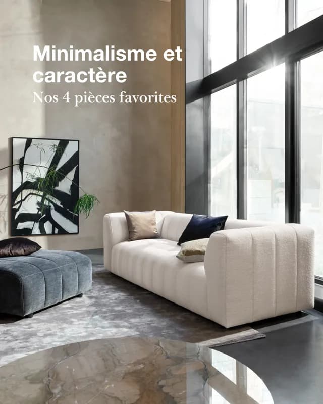 Cover de carrousel « Minimalisme et caractère », compte ameublement