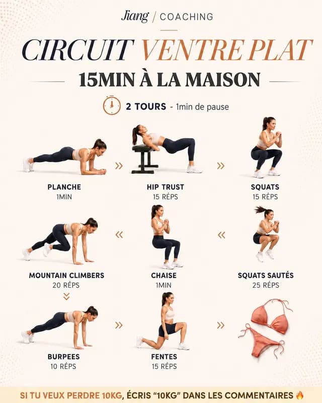Infographie training ventre plat
